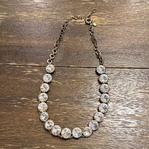 J.Crew Brulee statement necklace faceted clear crystals